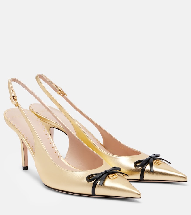 Valentino Garavani Bepointy 80 leather slingback pumps