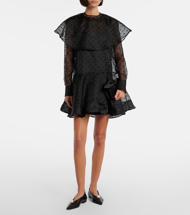 GANNI Polka-dot organza minidress