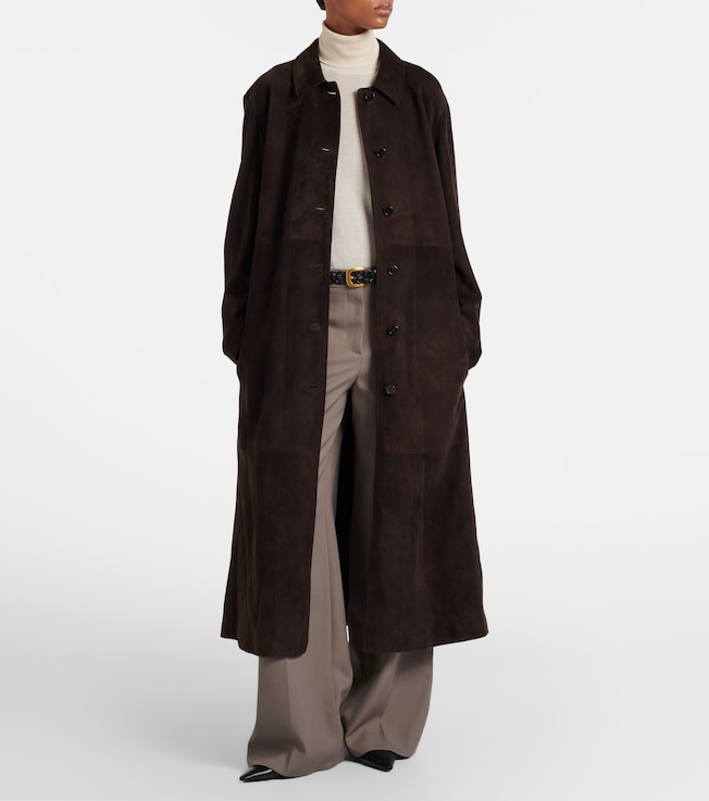 The Row Kendra suede coat