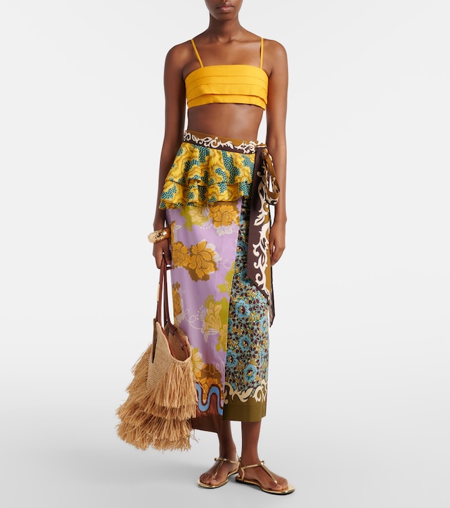 Alémais Arnie printed cotton wrap skirt
