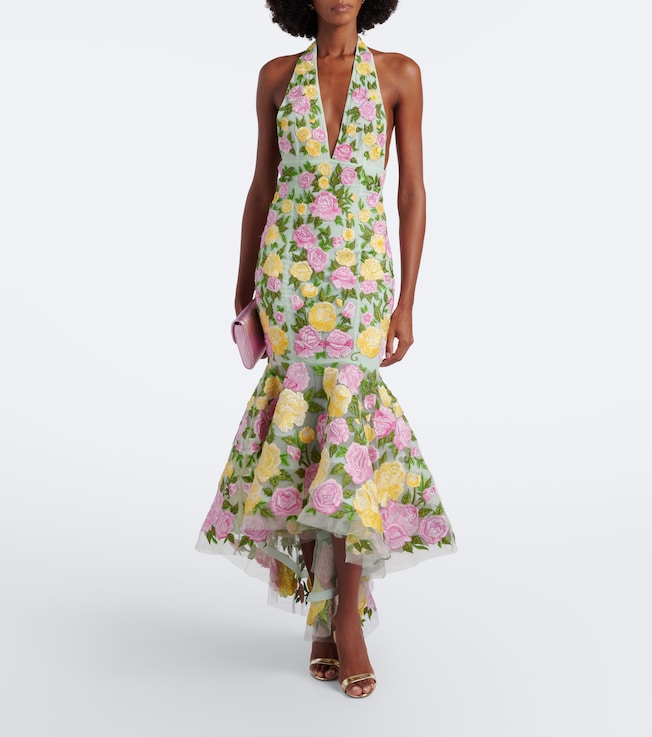 LA FUORI Là Fuori La Roseraie embroidered cocktail dress