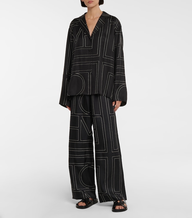 TOTEME Logo-embroidered silk shirt