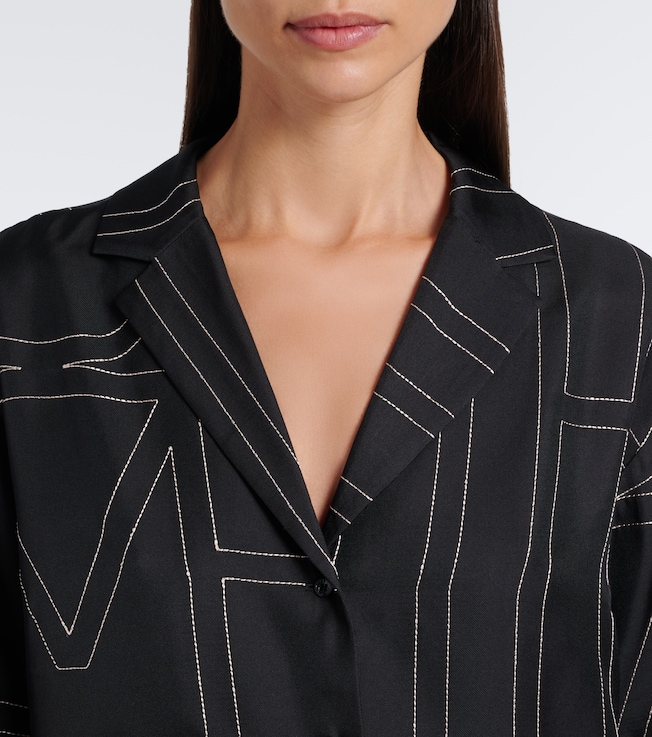 TOTEME Toteme Logo-embroidered silk shirt