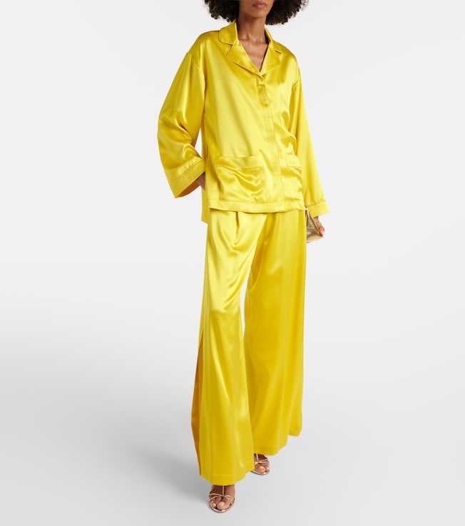 Max Mara Elegante Fiesta silk wide-leg pants