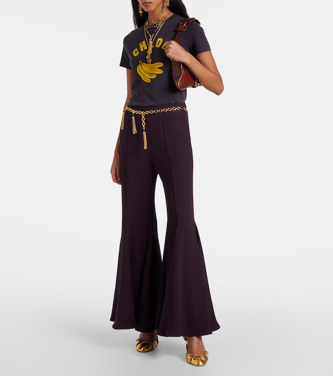 Chloé Cropped crêpe satin flared pants