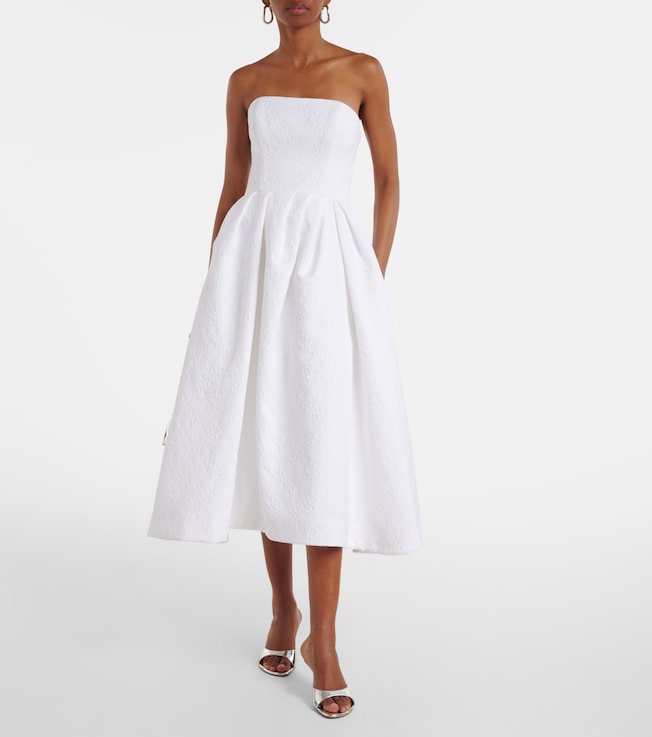 Carolina Herrera Cotton-blend midi dress