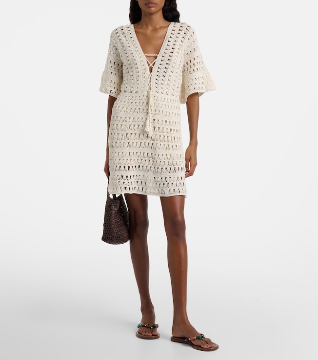 Anna Kosturova Crochet cotton minidress