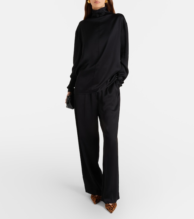 TOTEME Turtleneck satin top