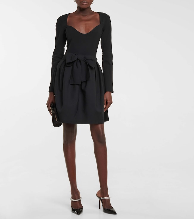 Oscar de la Renta Bow-trimmed crêpe minidress