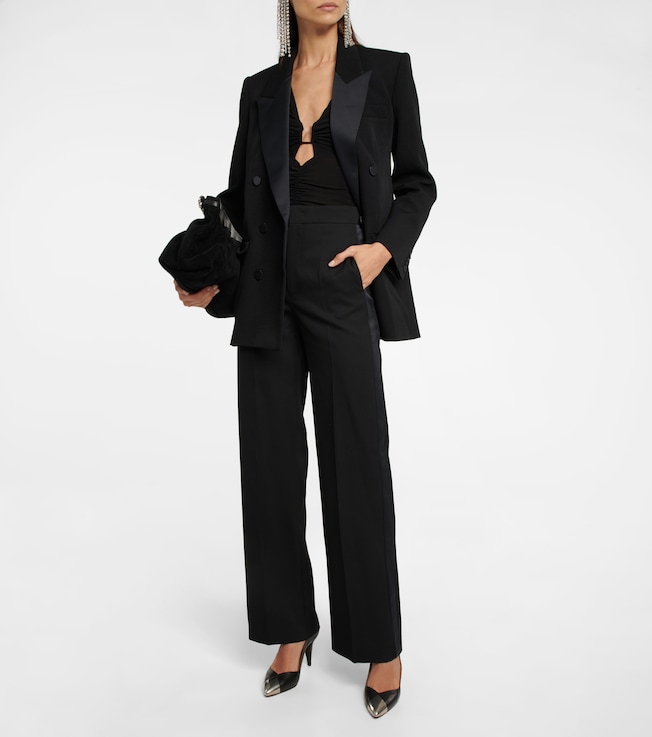 Isabel Marant Scarly satin-tape wide wool pants