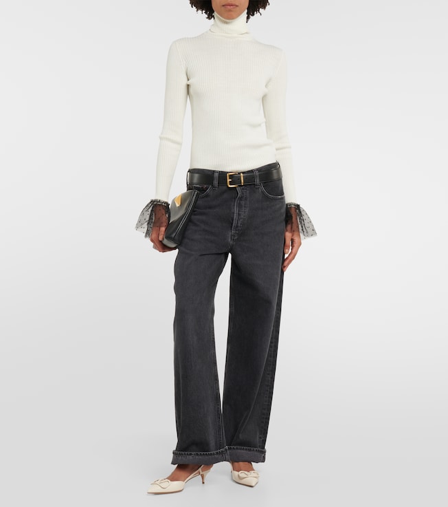REDValentino Ribbed-knit wool-blend top