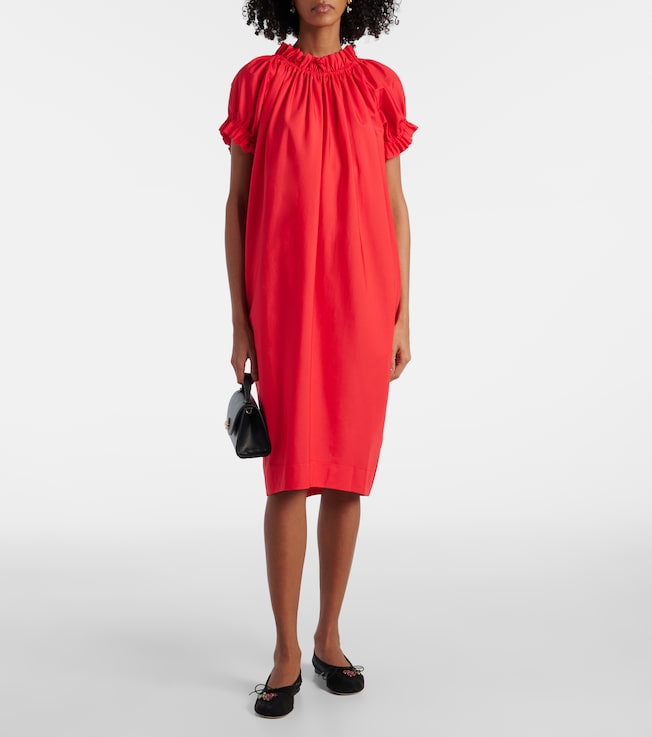 Simone Rocha Puff-sleeve ruffled cotton midi dress