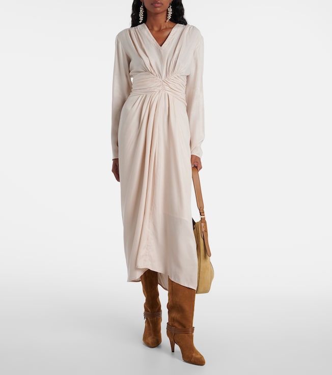 Marant Étoile Pleated gathered midi dress