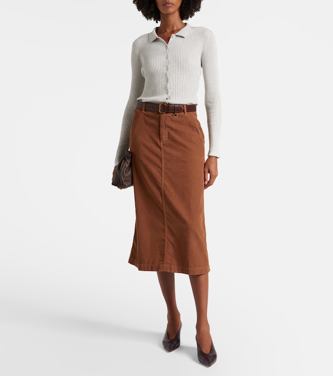 Velvet Fia cotton midi skirt