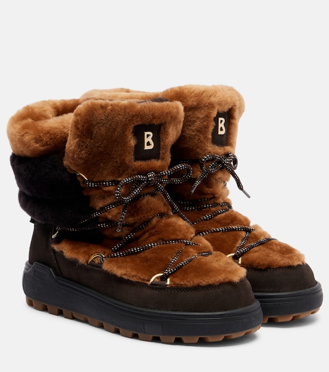 BOGNER Chamonix shearling and suede snow boots