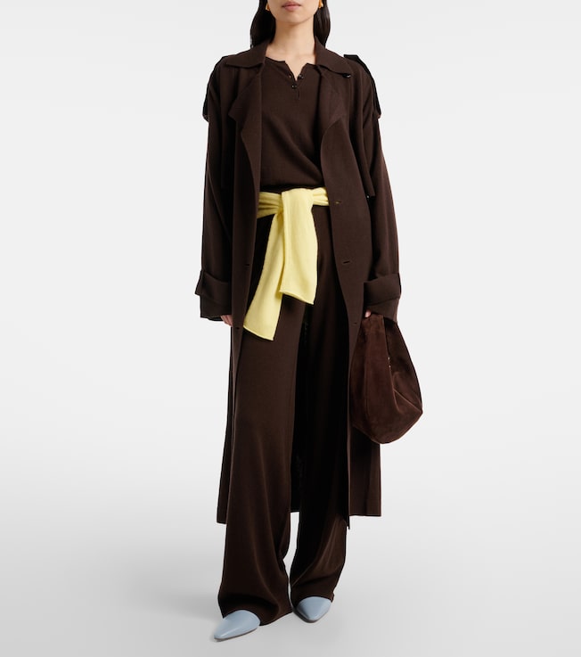 Jardin des Orangers Wool and cashmere wide-leg pants