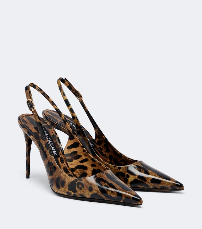 Dolce&Gabbana Lollo leopard-print leather slingback pumps