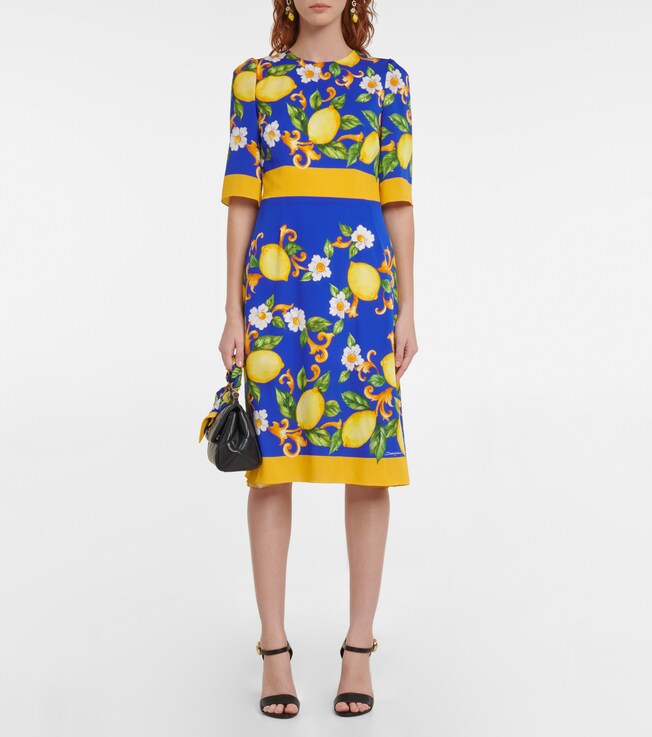 Dolce&Gabbana Printed silk-blend midi dress