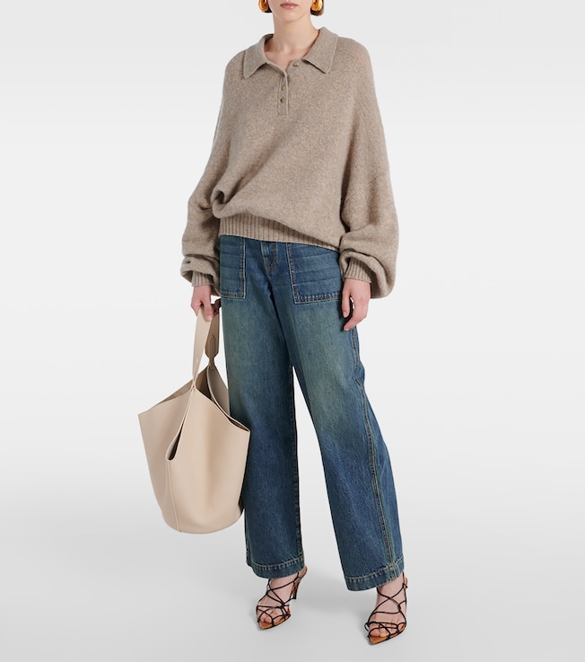 KHAITE Rene cashmere polo sweater