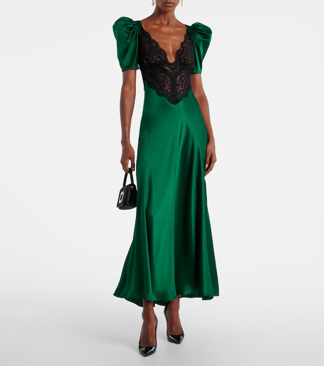 Rodarte Lace-trimmed silk cocktail dress