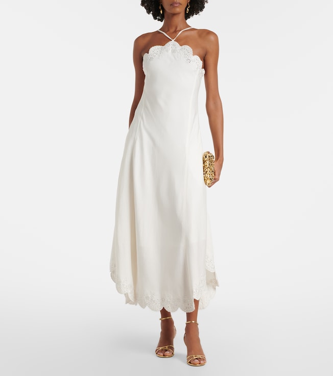 SIMKHAI Gillian linen-blend midi dress