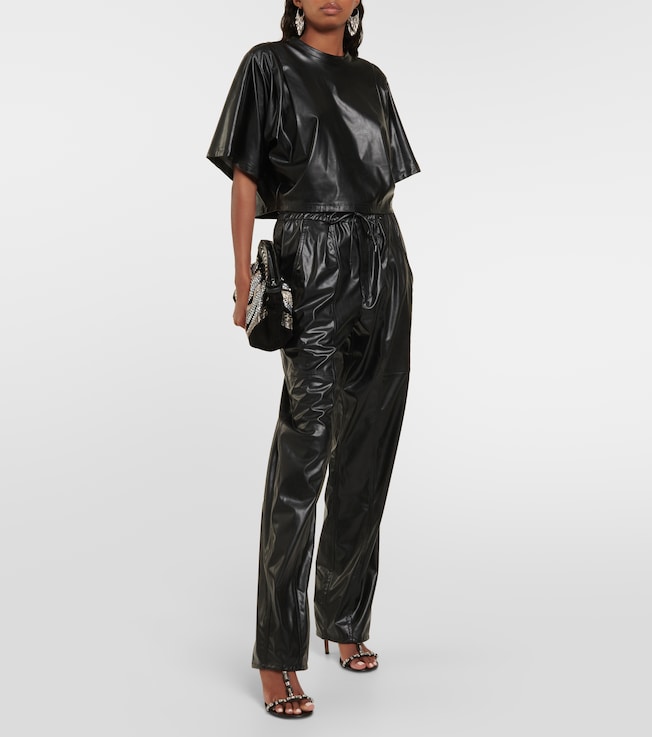 KHAITE - Trenton pleated leather pants | Plush