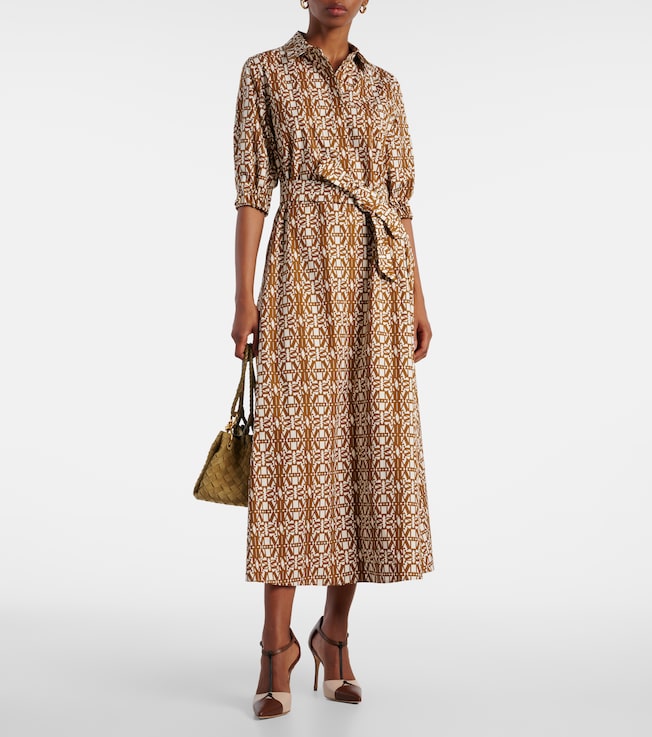 Max Mara Luxgi belted printed cotton midi dress