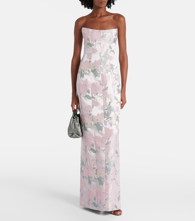 Markarian Odessa floral brocade corset gown