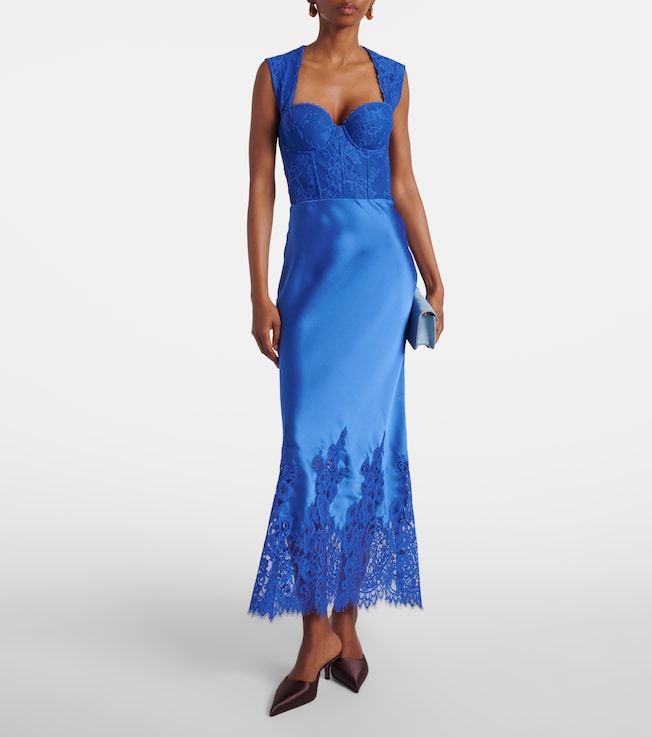Rebecca Vallance Remi lace and satin maxi dress