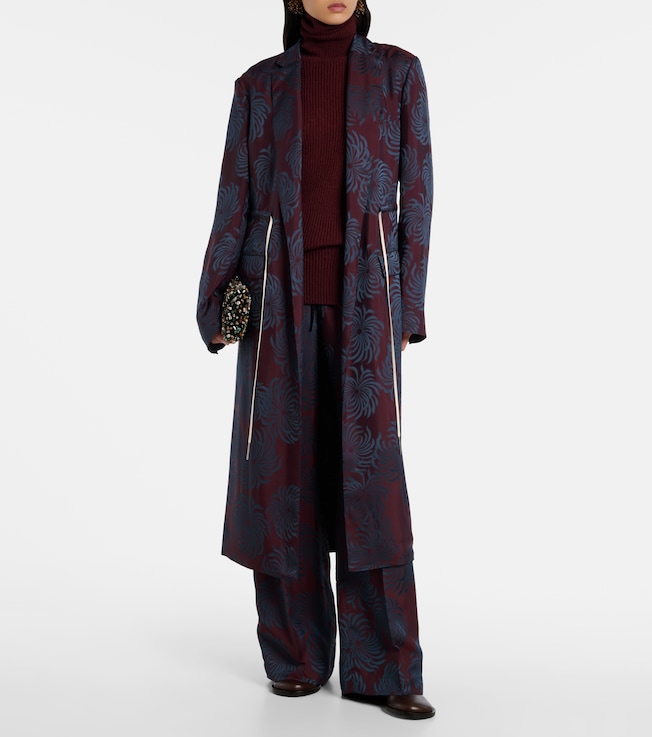 Dries Van Noten Printed wrap coat
