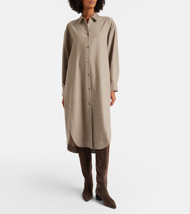 Gloria wool and cashmere shirt dress