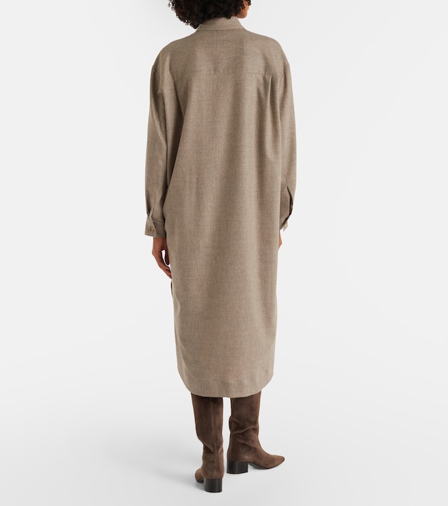 KHAITE Khaite Gloria wool and cashmere shirt dress