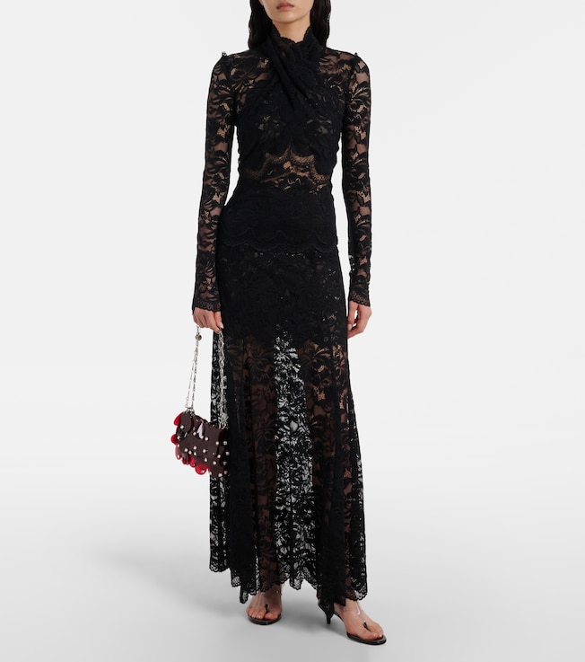 chinese dress ladies Lace Detail S/Less Ruched Midi Dress