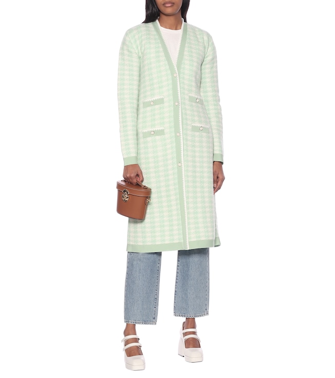 Miu Miu Houndstooth wool-blend cardigan