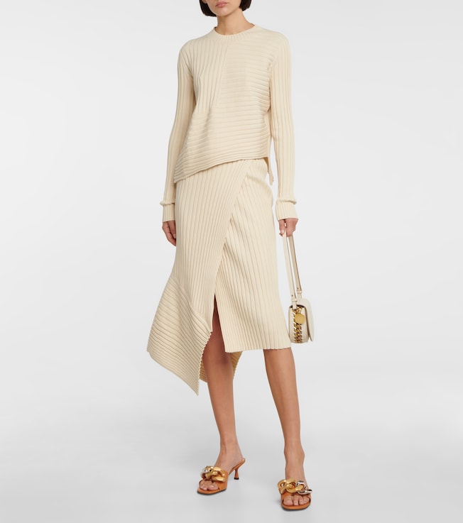 Stella McCartney Ribbed-knit midi skirt