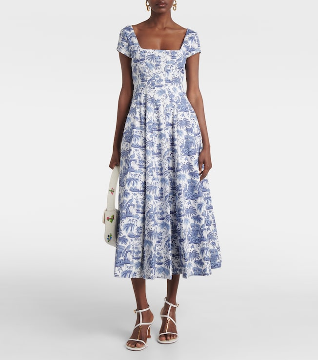 Staud Wells floral cotton midi dress