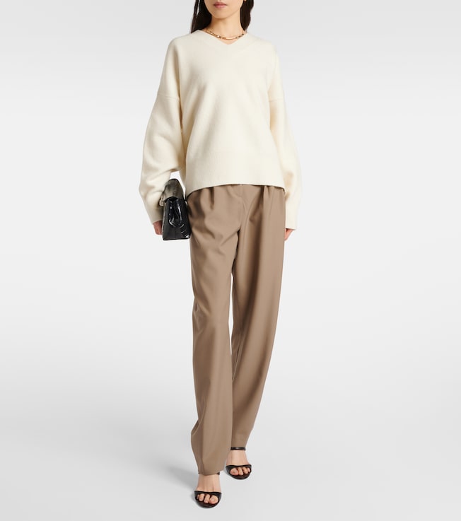 Róhe High-rise virgin wool barrel-leg pants