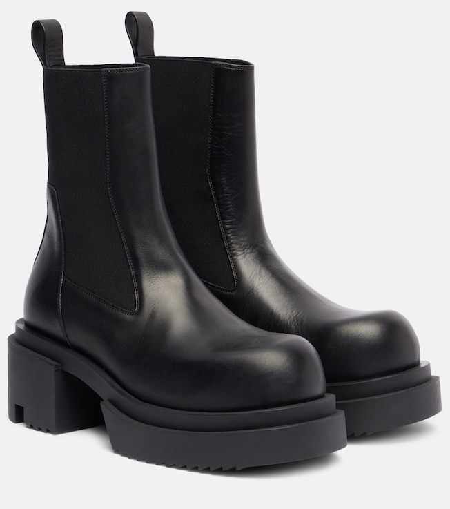 Rick Owens Beatle leather platform Chelsea boots