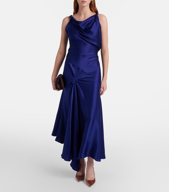 Victoria Beckham Victoria Beckham Draped asymmetric satin midi dress