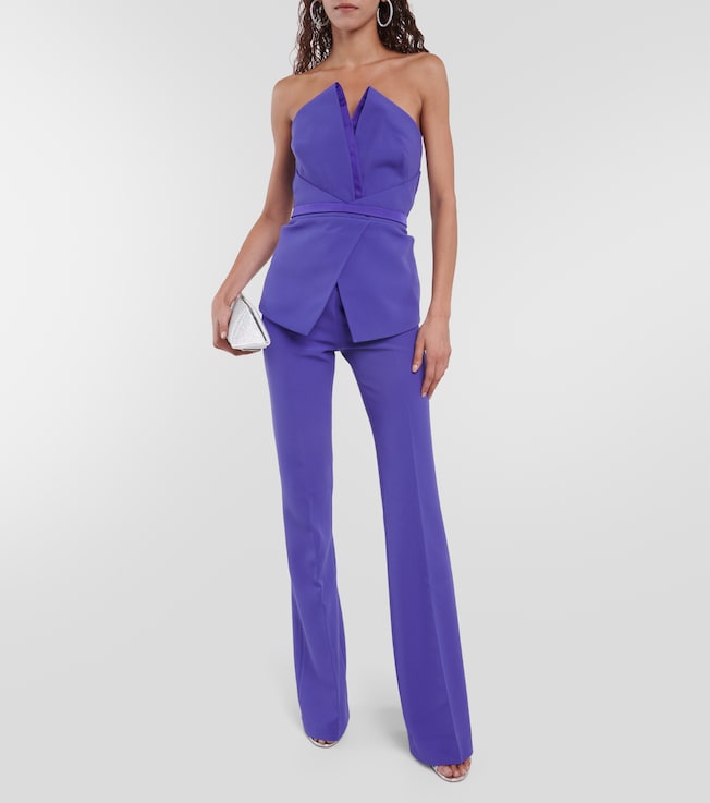 Safiyaa Capucine strapless crêpe jumpsuit