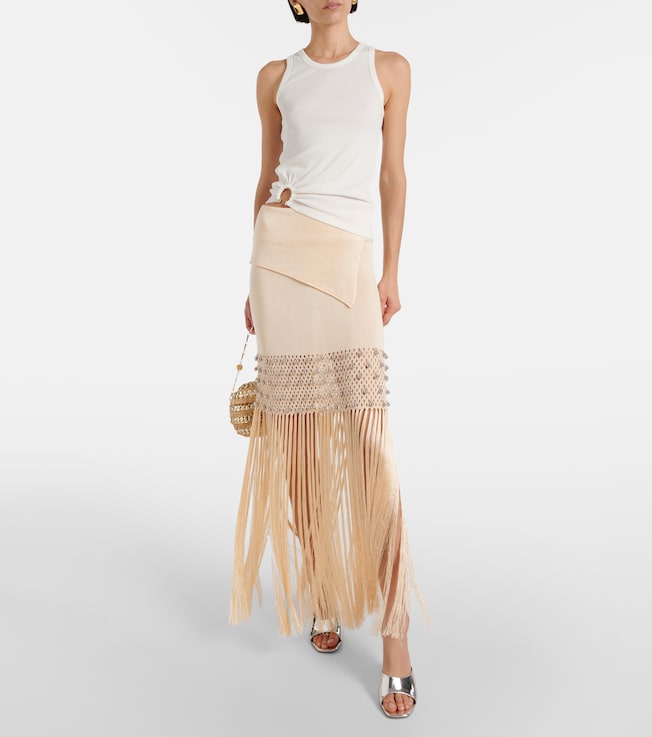 Rabanne Ring-detail cotton-blend jersey tank top