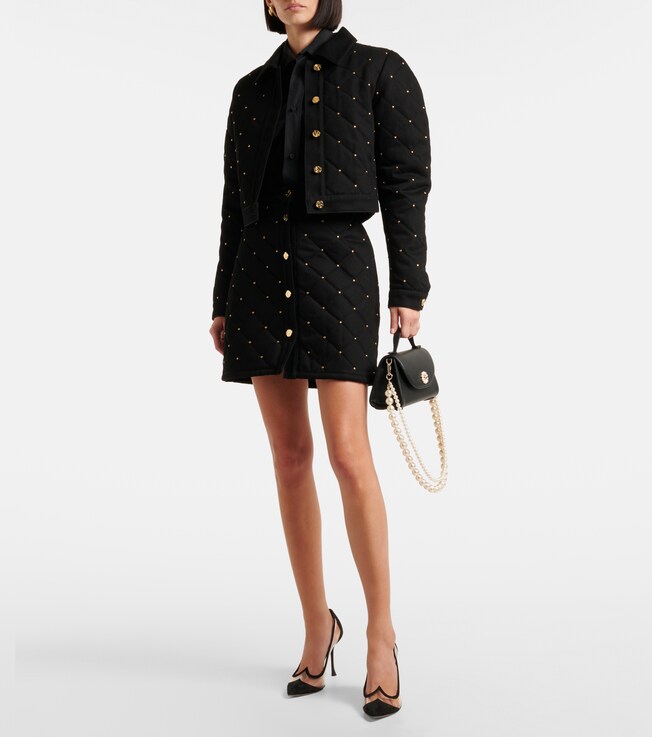Nina Ricci Embellished cropped denim jacket