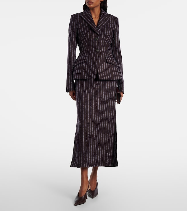 Erdem Pinstripe wool and mohair blazer