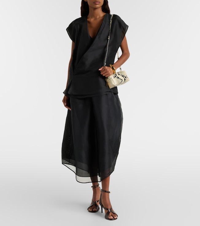 KHAITE Colette silk organza midi dress