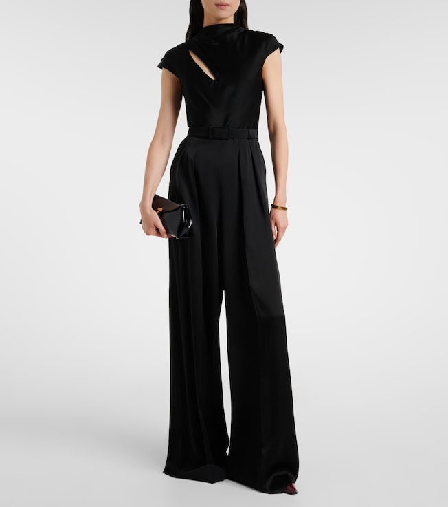 Max Mara Vespa cutout satin jumpsuit