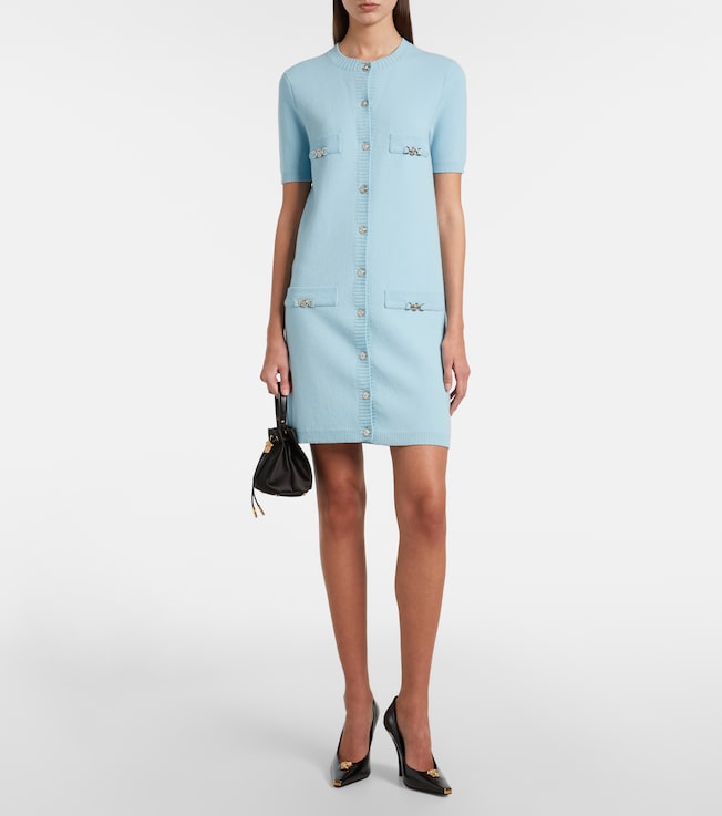 Versace Medusa wool and cashmere shirt dress