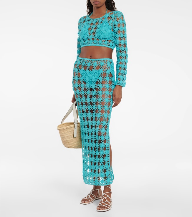 Anna Kosturova Bella cotton crochet crop top