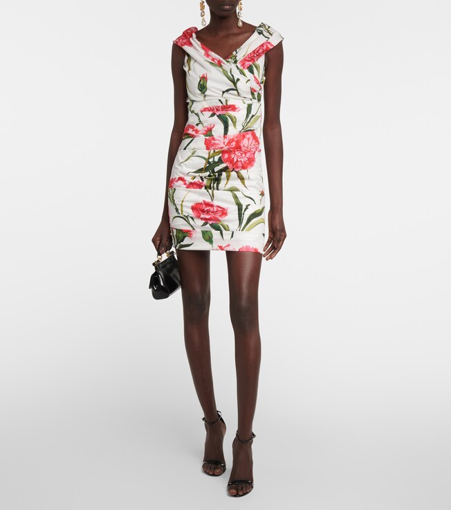 Dolce&Gabbana Floral cotton poplin minidress