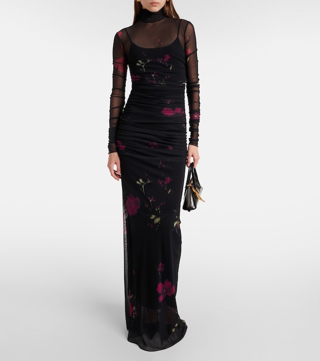 Blumarine Printed tulle gown