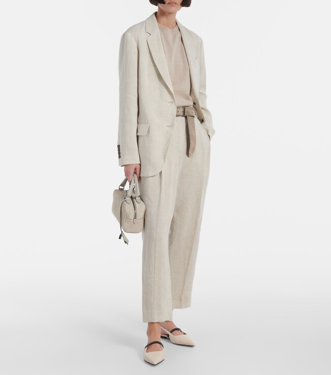 Brunello Cucinelli Linen-blend straight pants